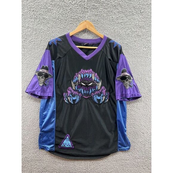 Authentic Mobstyle Berzerk Berzerkers Black Purple Football Jersey Size Large